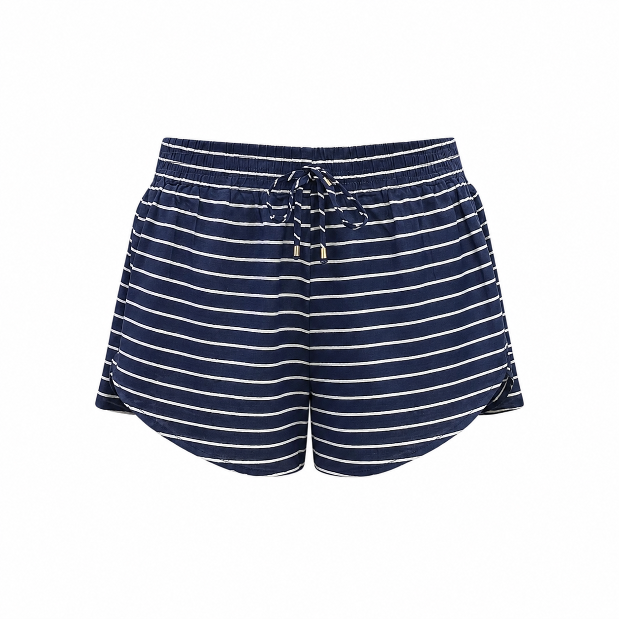MM-6015 Banu Lacivert-Beyaz Cizgili Mini Sort