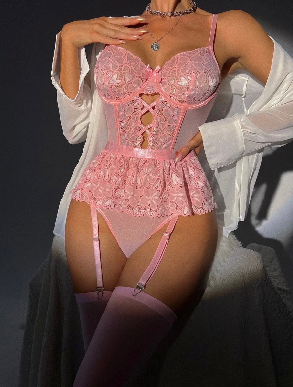 MM-8412 Pudra Pembe Jartiyerli Takim