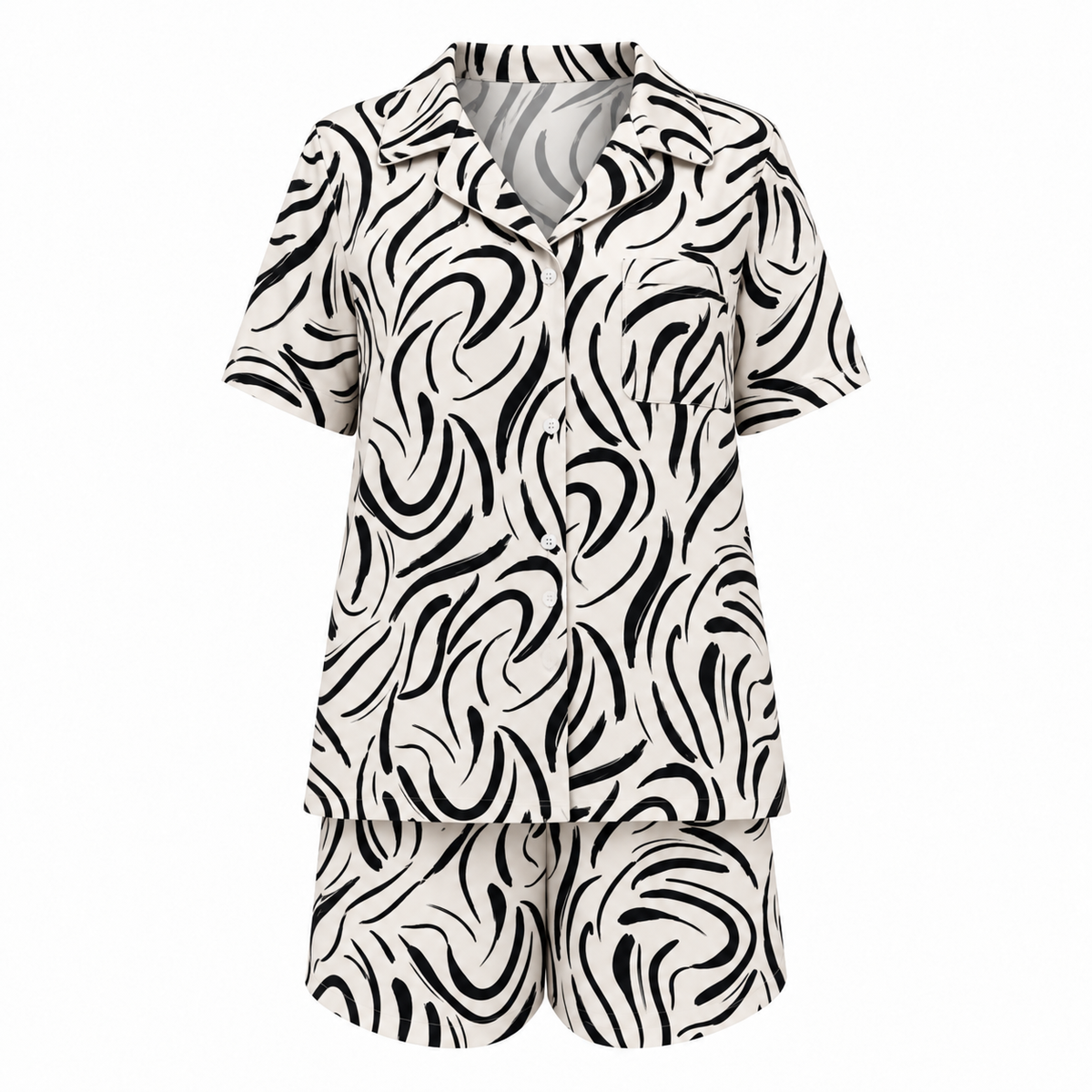 MM-6020 Tokyo Siyah Beyaz Pijama Takimi