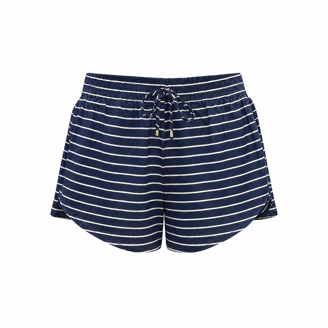 MM-6015 Banu Lacivert-Beyaz Cizgili Mini Sort