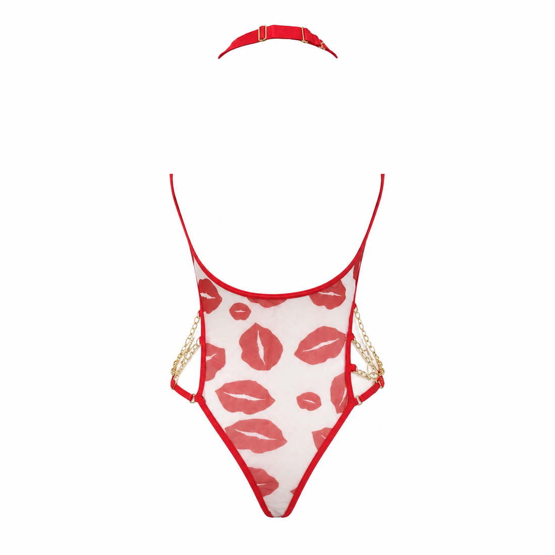MM-1035 Kissy Lips Baskili Erotik Bodysuit