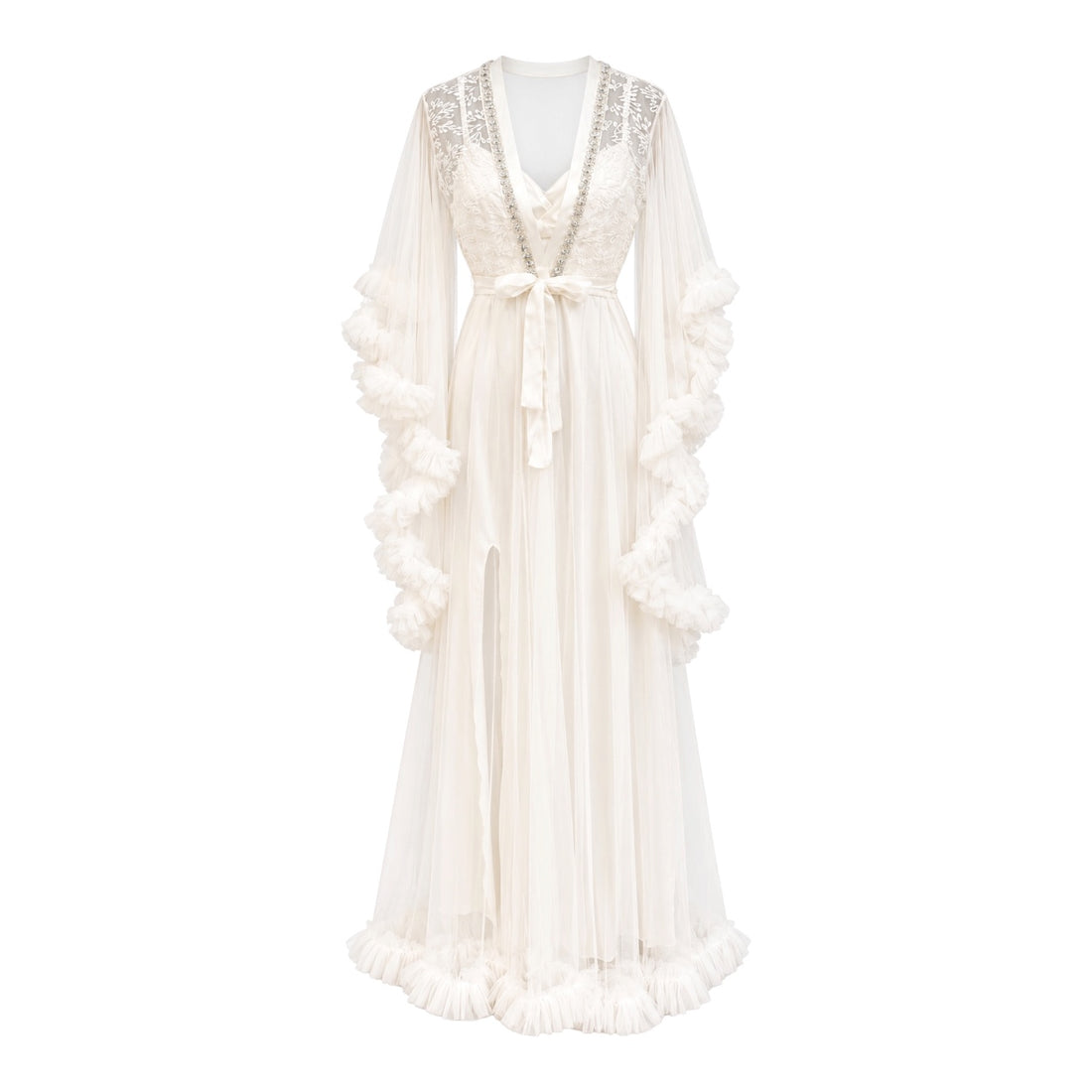 MM-03090 Grace 1930lar Gecelik Seti - Beyaz