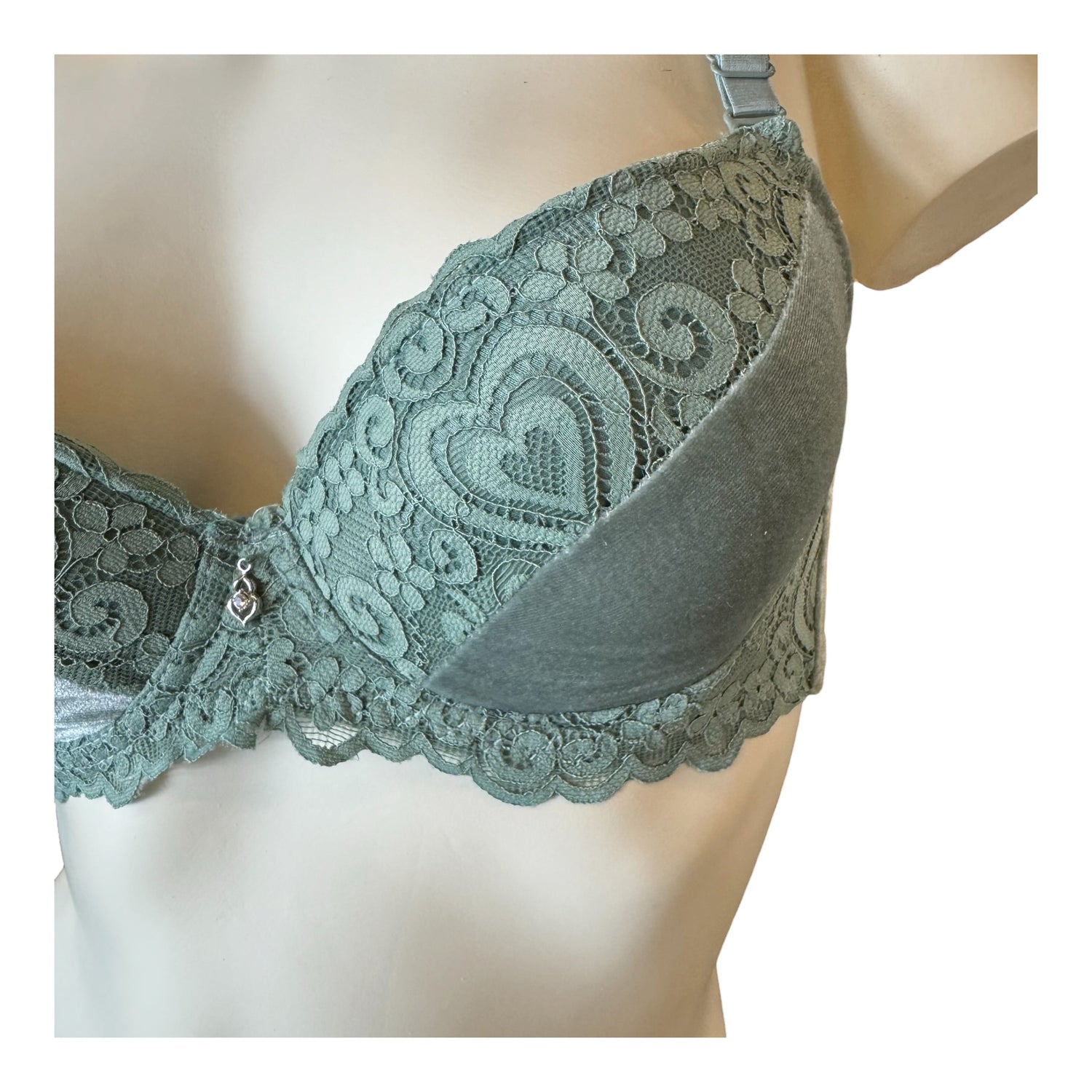 MM-8015  Ashley Mint Kadife Sutyen Takimi