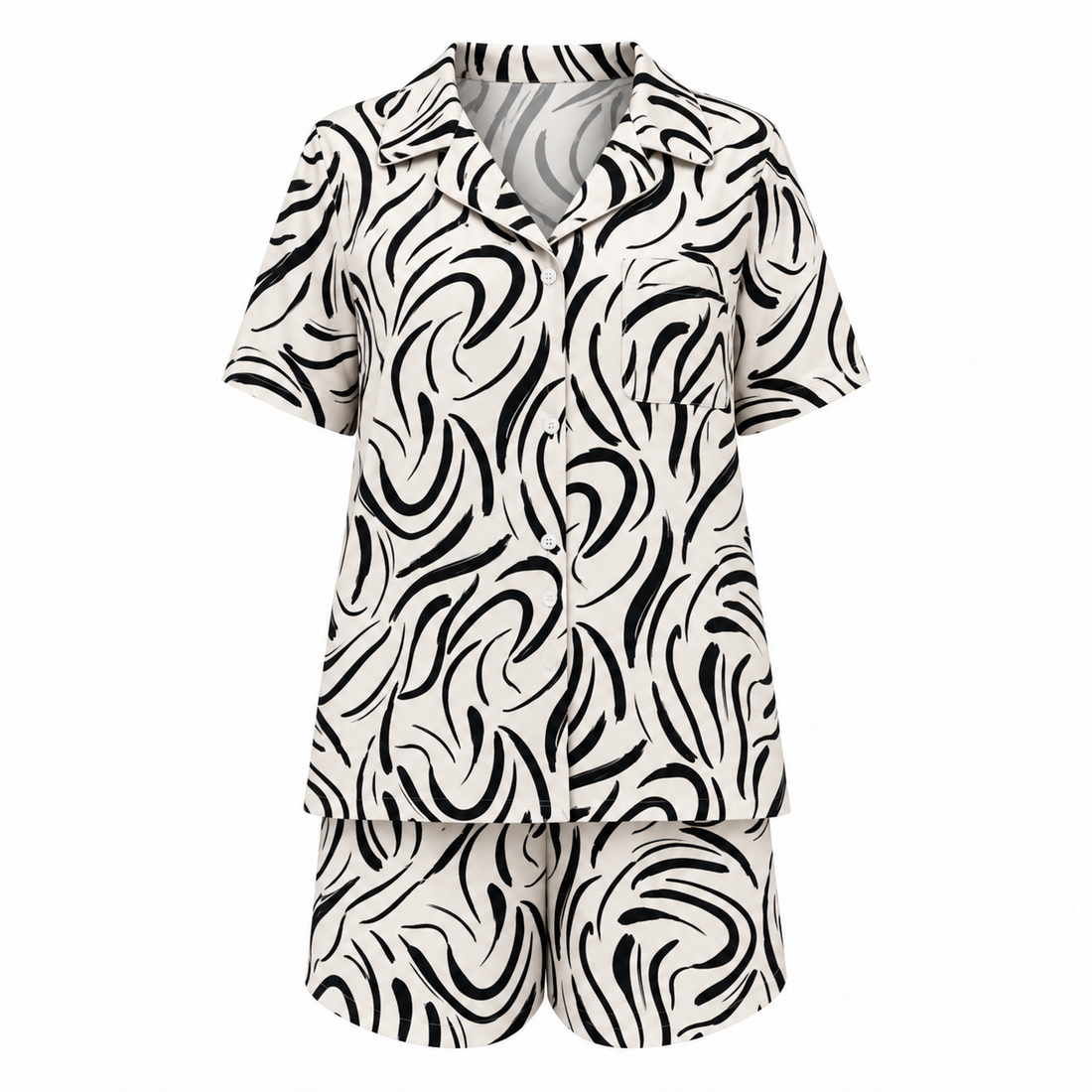 MM-6020 Tokyo Siyah Beyaz Pijama Takimi