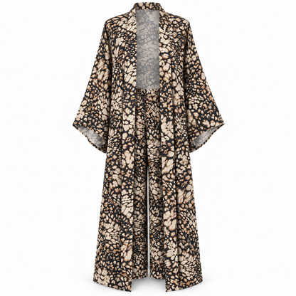MM-6038 Oslo Leopar Sabahlik ve Pijama Takimi