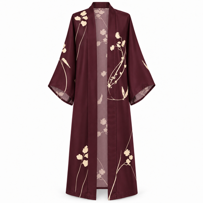 MM-6039 Oslo Bordo Sabahlik ve Pijama Takimi