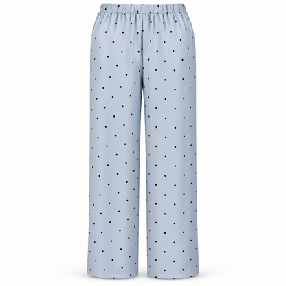 MM-6040 Oslo Mavi Puantiye Sabahlik ve Pijama Takimi