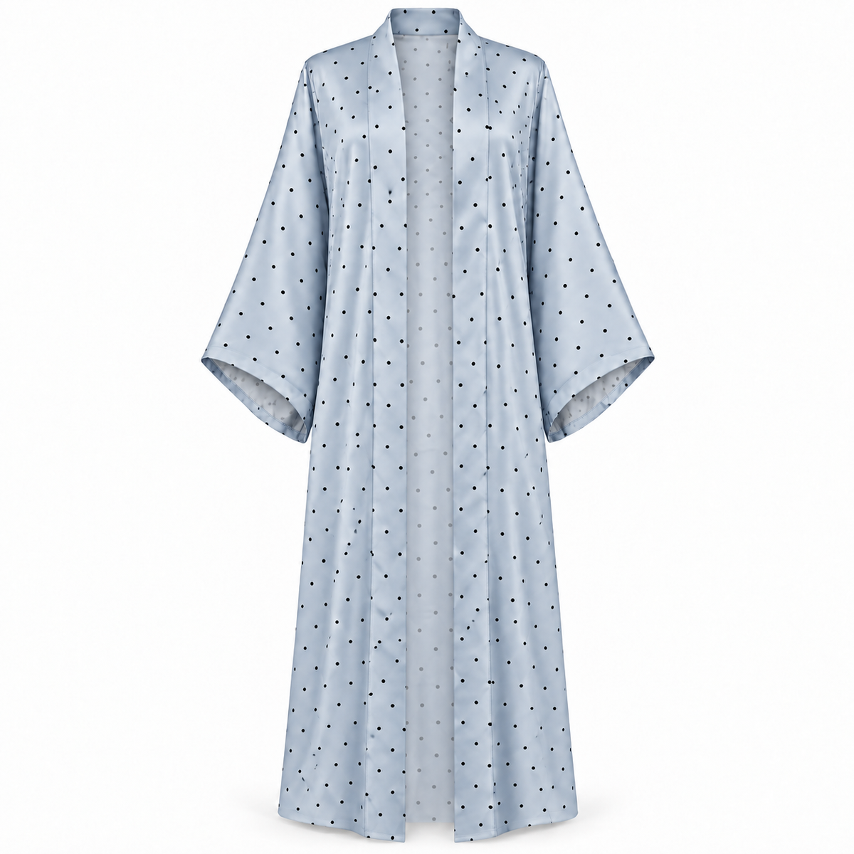 MM-6040 Oslo Mavi Puantiye Sabahlik ve Pijama Takimi