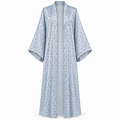 MM-6040 Oslo Mavi Puantiye Sabahlik ve Pijama Takimi