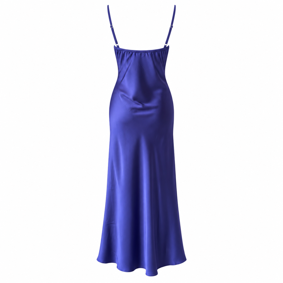 MM-4037 Beverly Saks Mavi Maksi Saten Gecelik