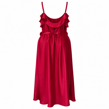 MM-4043 Lana Buyuk Beden Bordo Gecelik