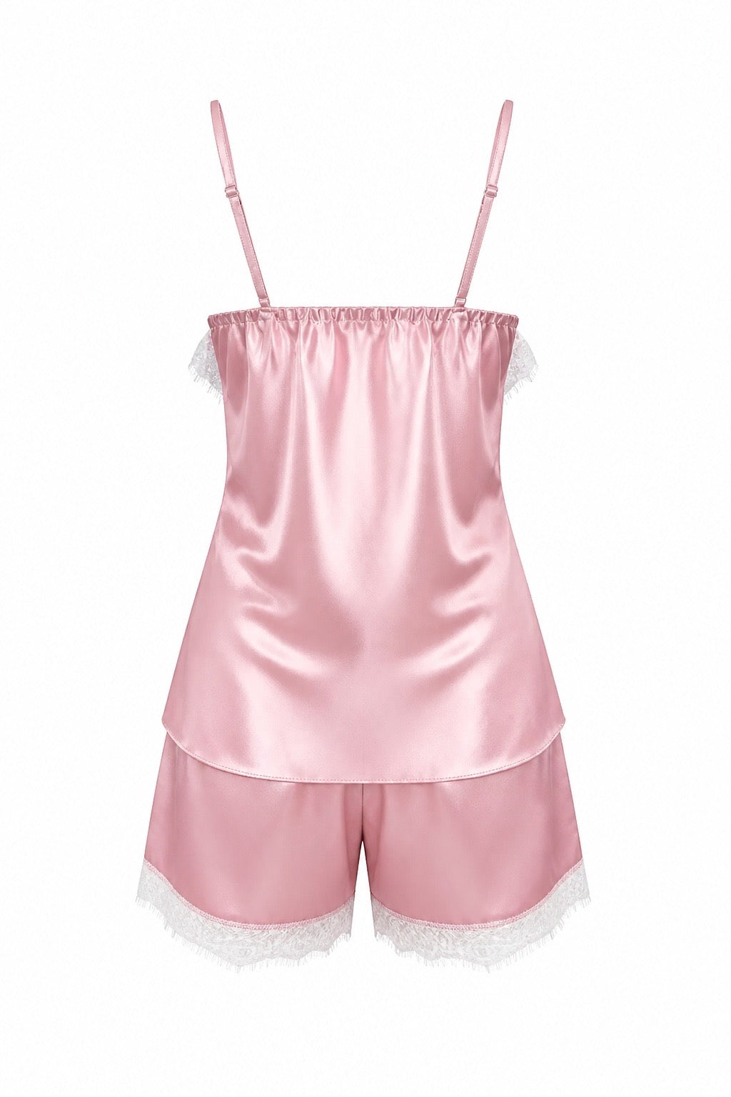 MM-6006 Bella Saten Sortlu Rose Pijama Takimi