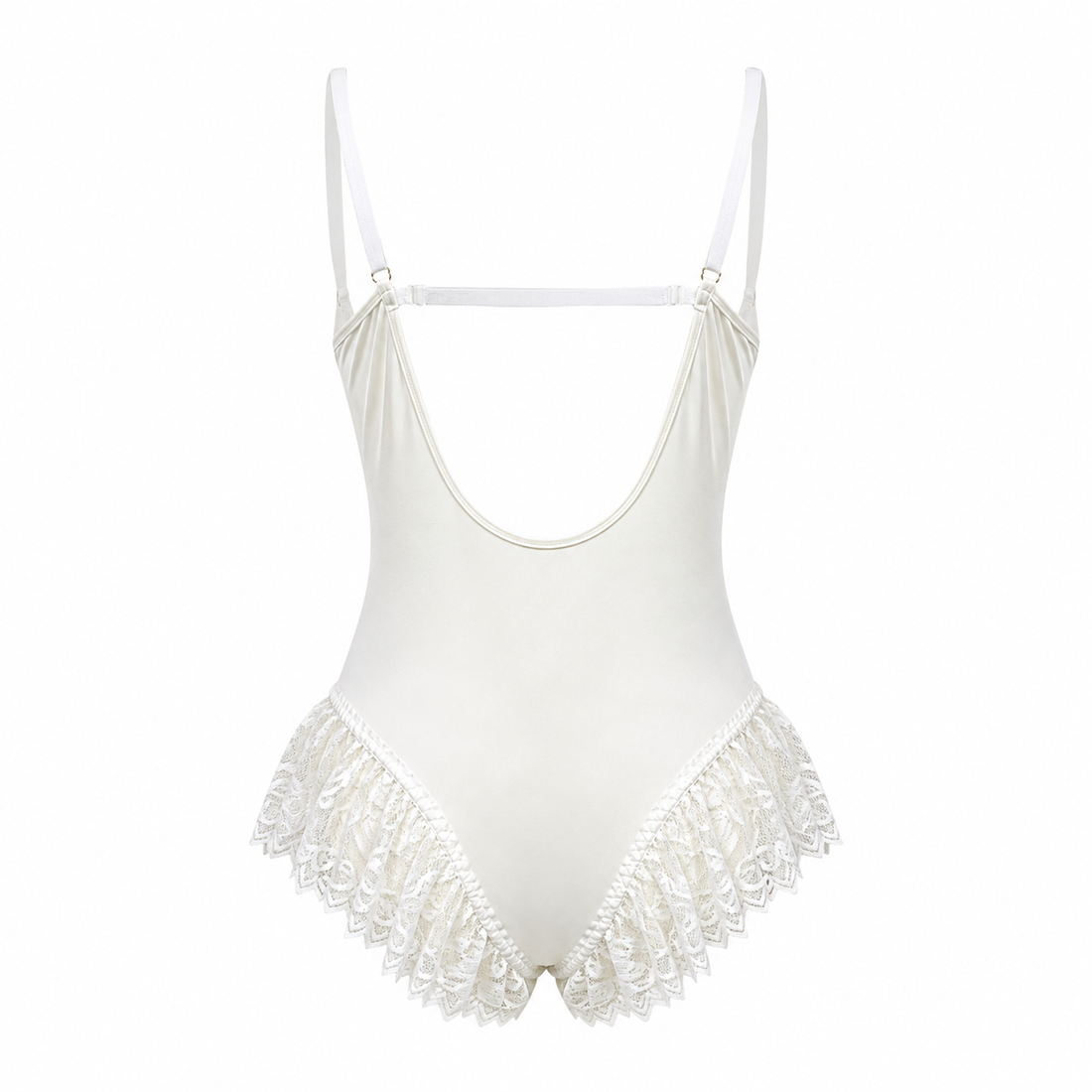 MM-1033 Beyaz Dantelli Teddy Tulum