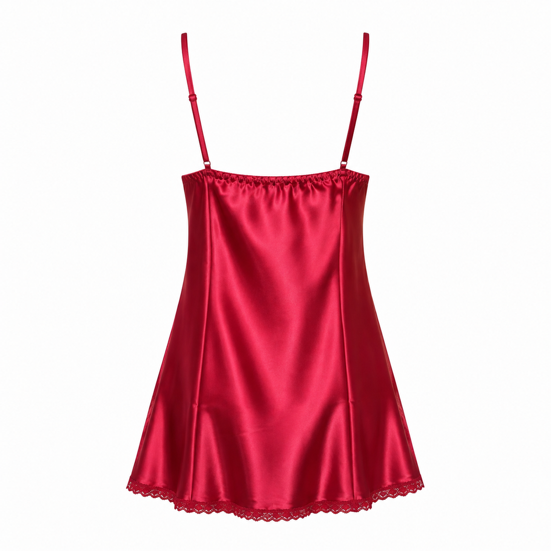 MM-4008- Hailey Bordo Mini Saten Gecelik