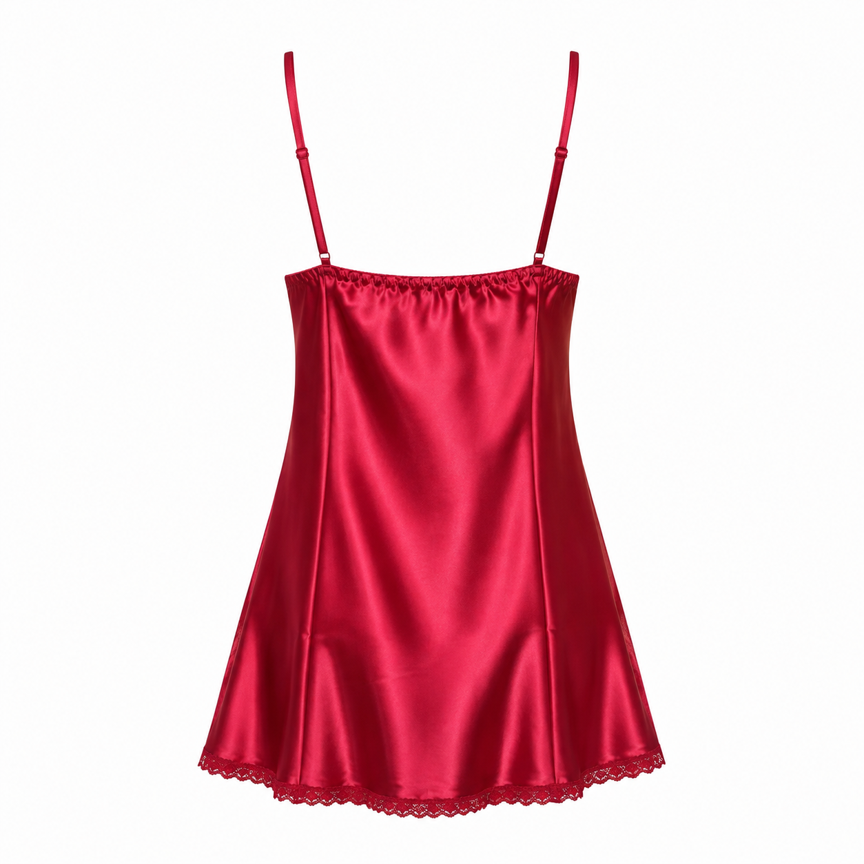 MM-4008- Hailey Bordo Mini Saten Gecelik