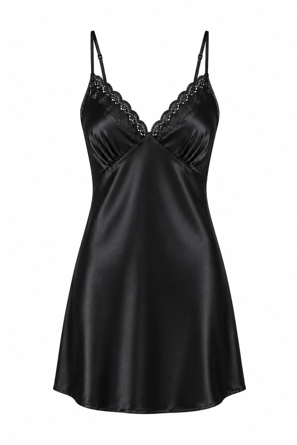 MM-4006- Lisa Saten Siyah Gecelik Takimi