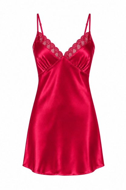 MM-4004- Lisa Saten Bordo Gecelik Takimi