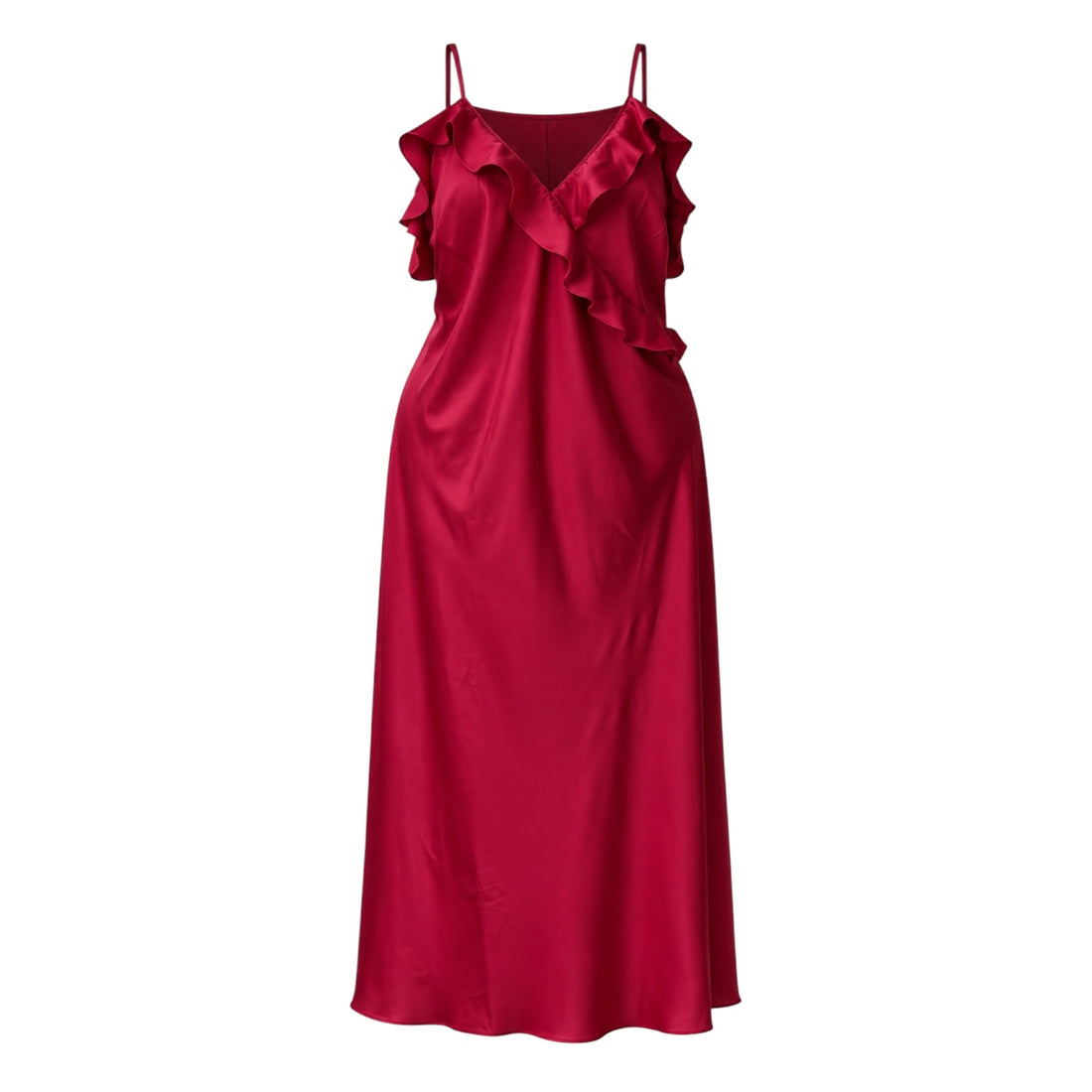 MM-4043 Lana Buyuk Beden Bordo Gecelik