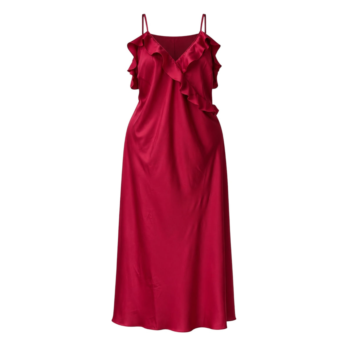 MM-4043 Lana Buyuk Beden Bordo Gecelik
